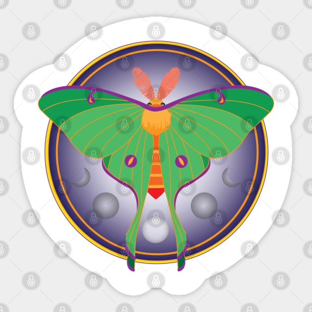 Luna Moth Sticker by DickinsonDesign